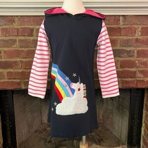 🦄 VIKITA Unicorn Toddler Girls Dress with Long Sleeve and Hood size 4-5 years